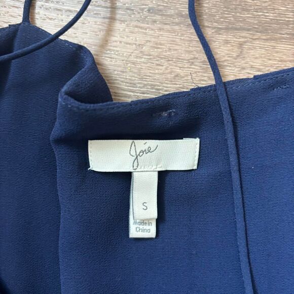 Joie blue and white pleated sheer blouse amzie size s - Picture 4 of 6